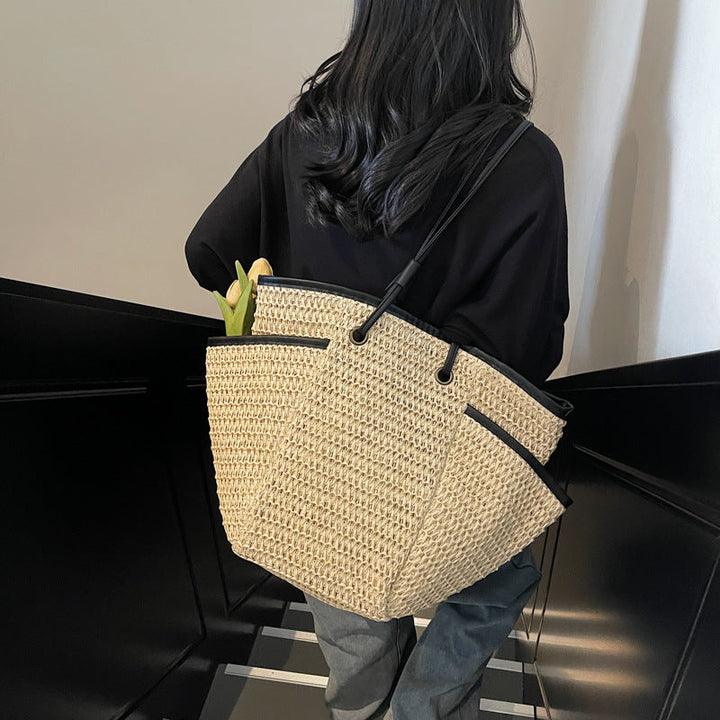 Spacious basket bag with fine leather accents Kalsten