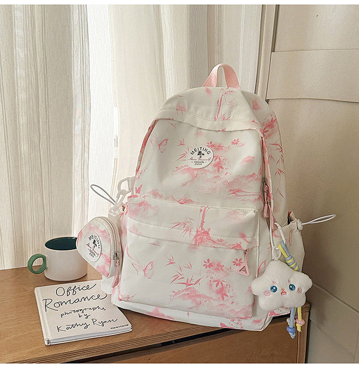 Artistic Floral Pattern School Backpack