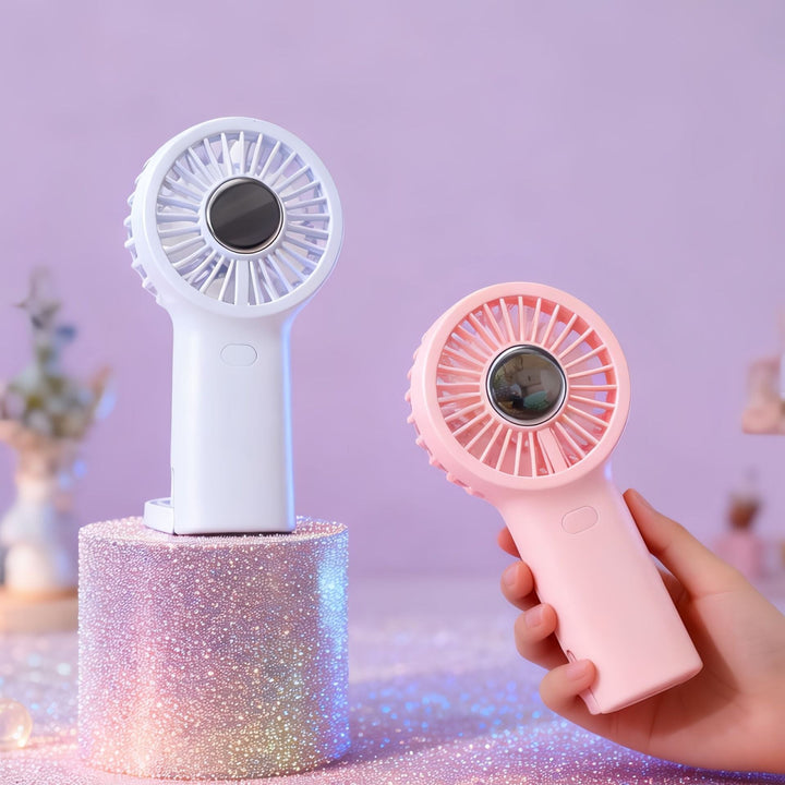 Women's portable handheld fan with ergonomic design and USB charging port Kalsten