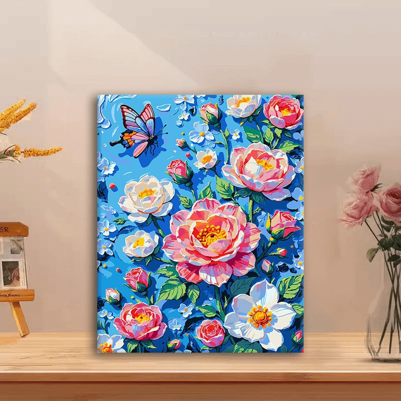 Floral Butterfly Canvas Art Print Kalsten