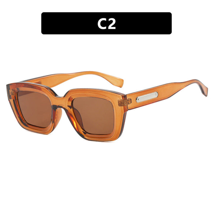 Women's square sunglasses with transparent frame and brown lenses Kalsten