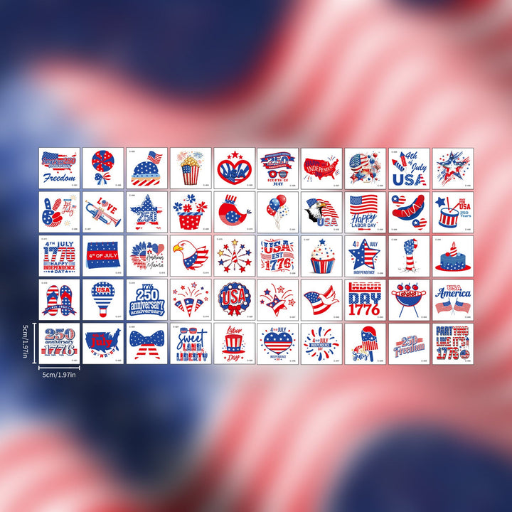 Unisex nan patriotic Party Sticker Collection with USA motifs on matte vinyl Kalsten