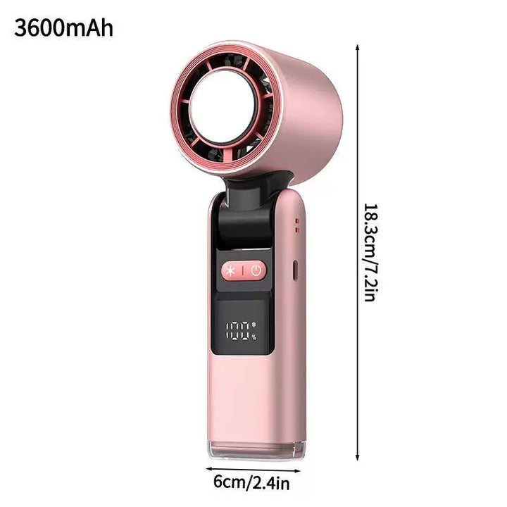 Unisex One Size rechargeable portable bladeless-style mini fan with folding head LED status indicator and high-capacity battery Kalsten