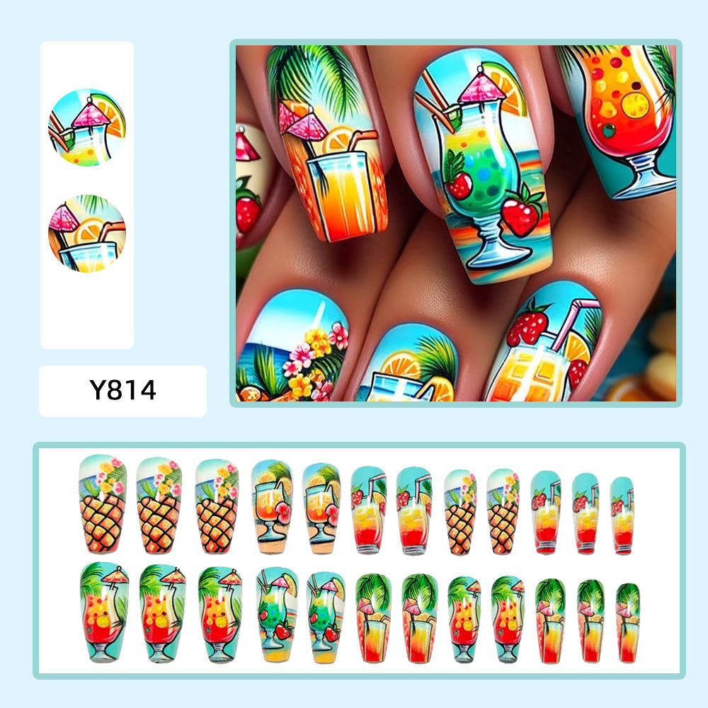 Artificial nails with fruity cocktail design Kalsten