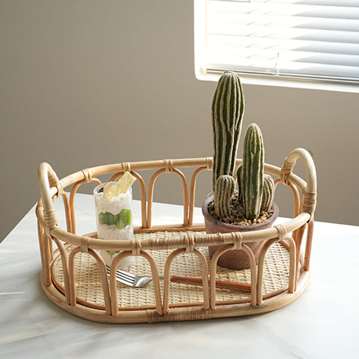 Women's oval rattan serving basket Kalsten