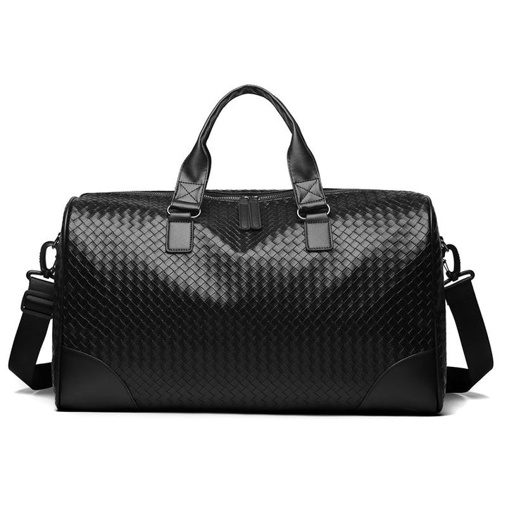 Luxury Woven Leather Weekend Duffle Bag Kalsten