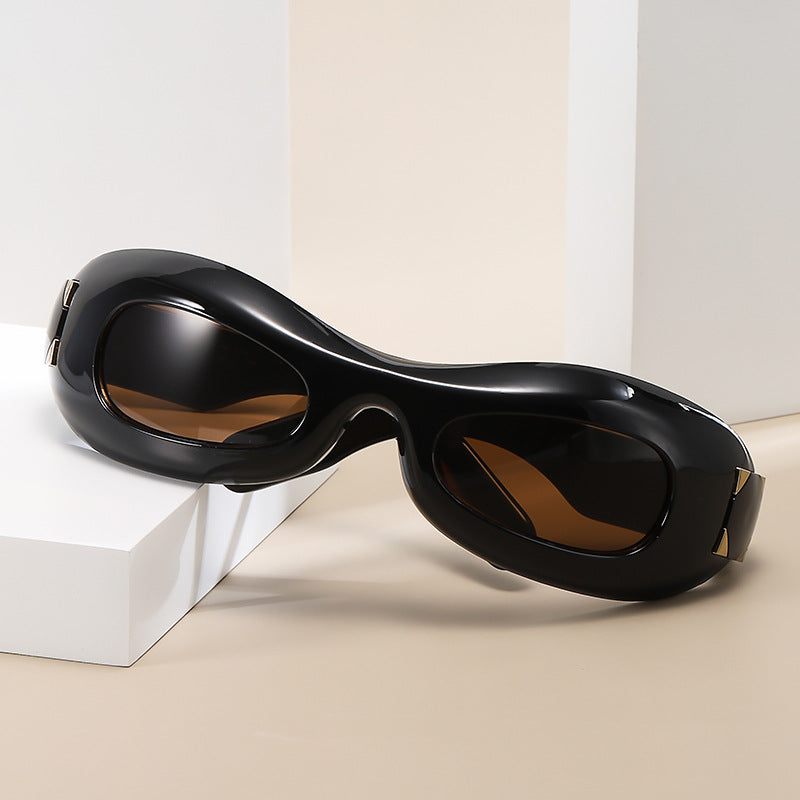 Women's futuristic designer sunglasses with innovative Kalsten frame