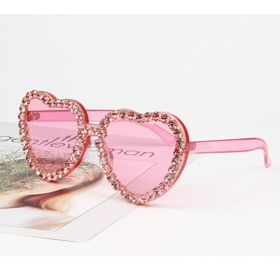 Women's Heart Shape Sunglasses with Sparkling Crystal Frame Kalsten