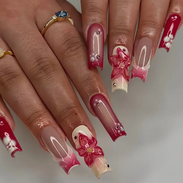Artistic Gel Floral Nail Art Kalsten