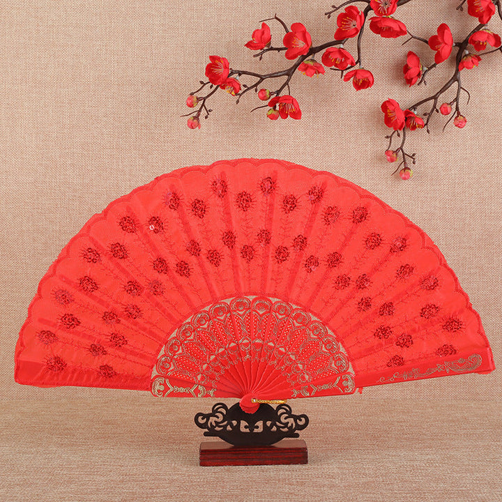Women's folding fan with artistic decorations Kalsten