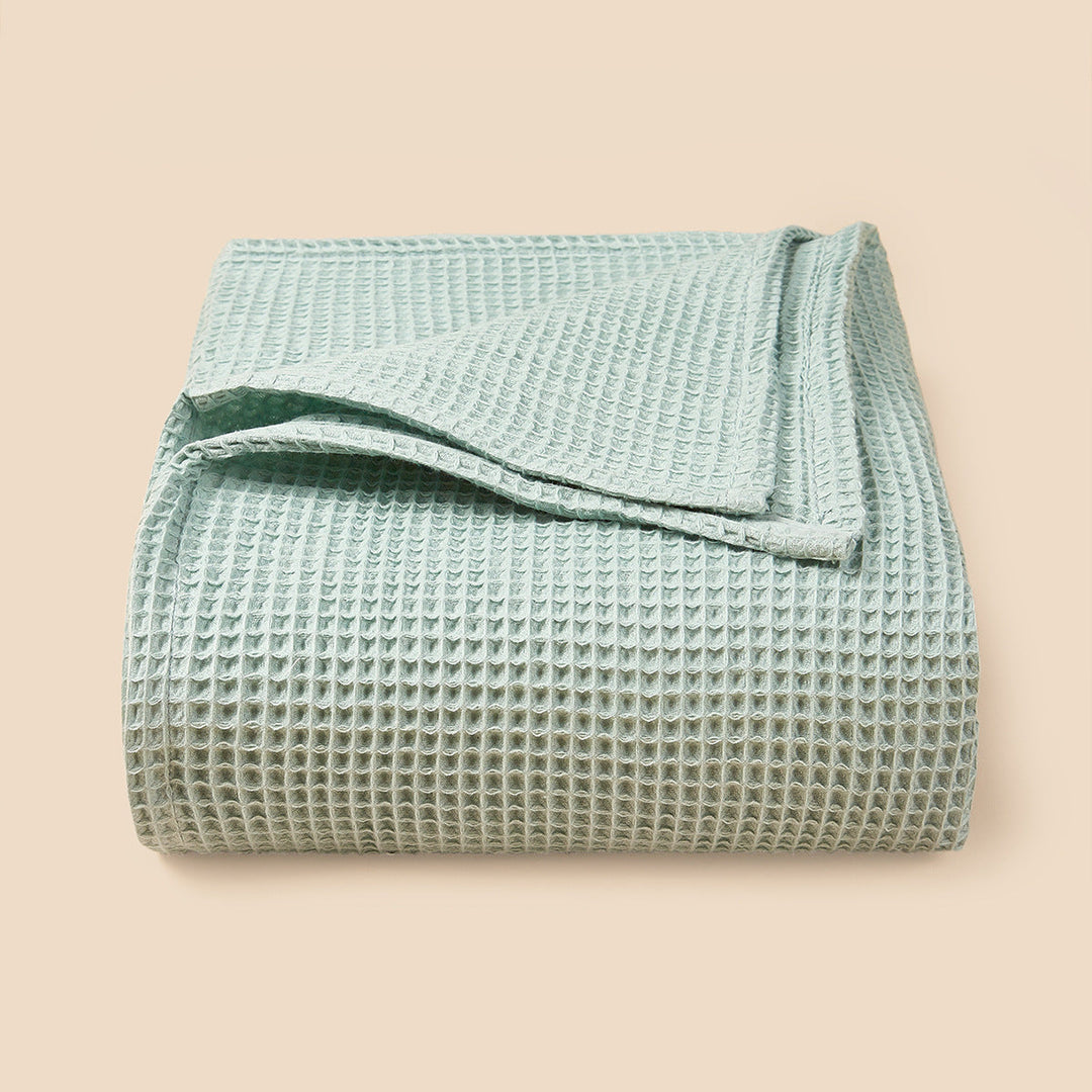Textured Waffle Weave Throw Blanket kalsten