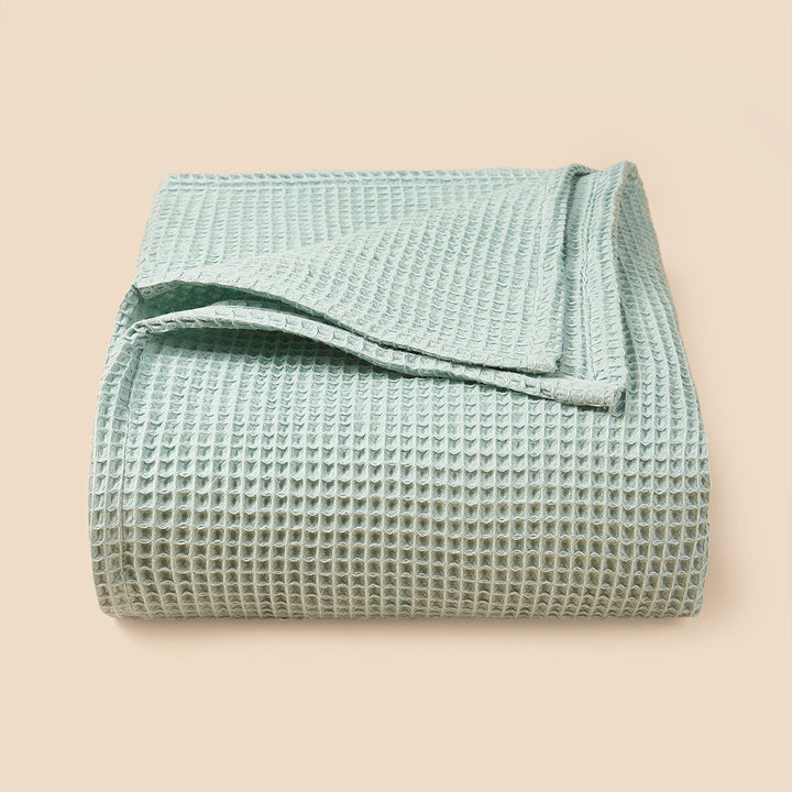 Textured Waffle Weave Throw Blanket kalsten
