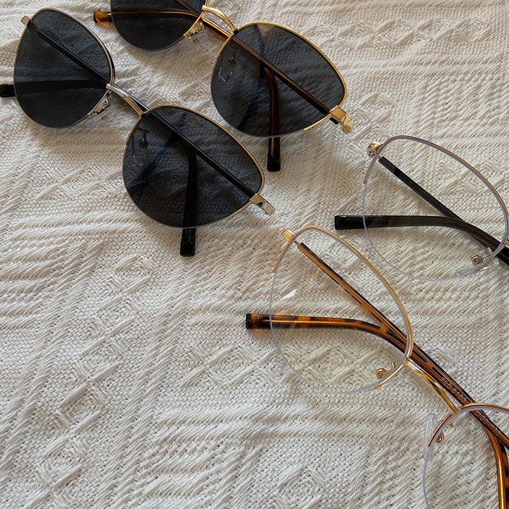 Fashionable Cat-Eye Sunglasses with Fine Metal Frame Kalsten