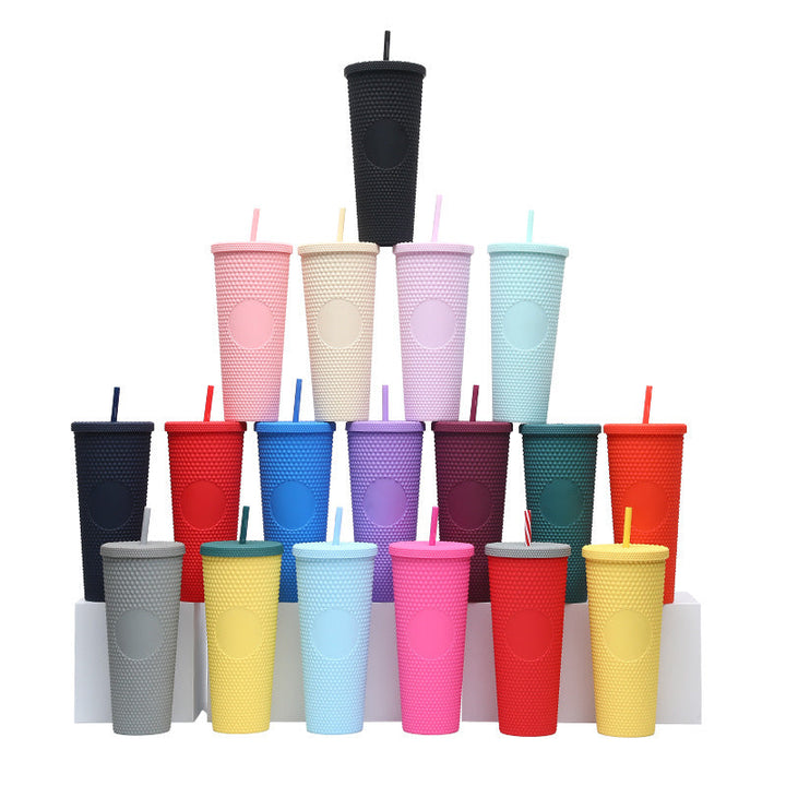 Ladies High-Quality Glitter Drinking Cup with Leak-Proof Lid and Integrated Straw Kalsten