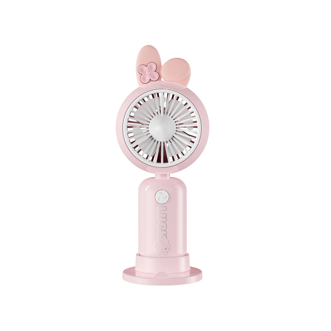 Unisex nan USB rechargeable mini hand fan with cute ear attachments, foldable stand, and quiet motor Kalsten