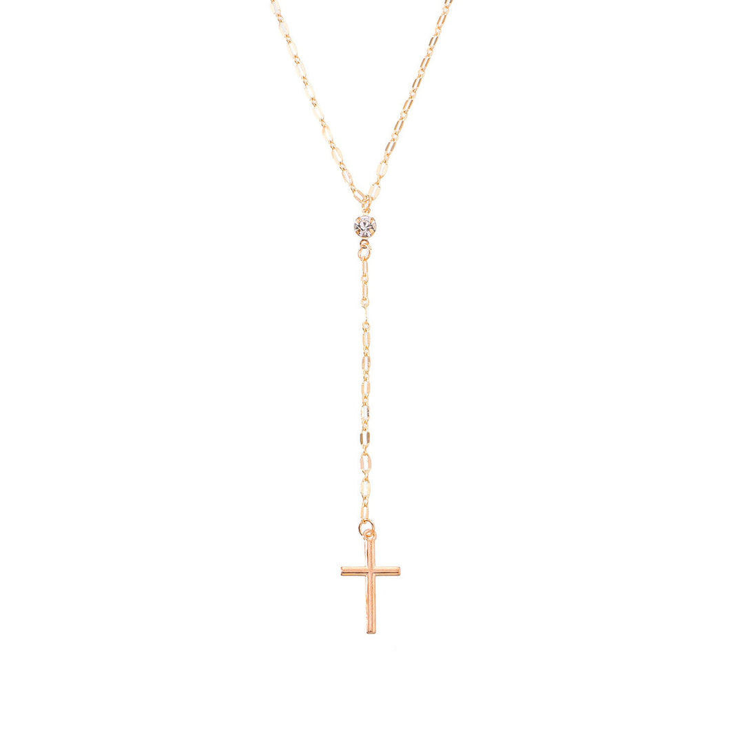Dainty Cross Lariat Necklace Kalsten
