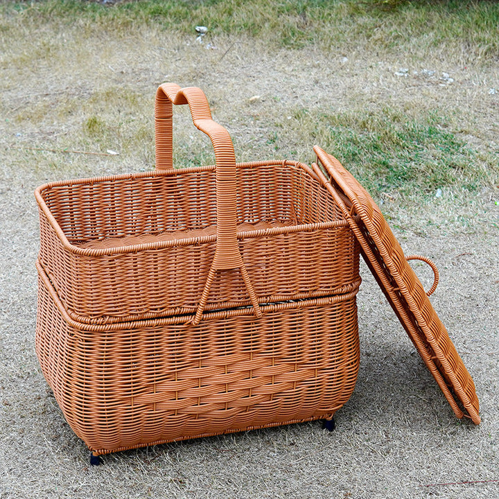 Women's storage basket with lid and handle Kalsten