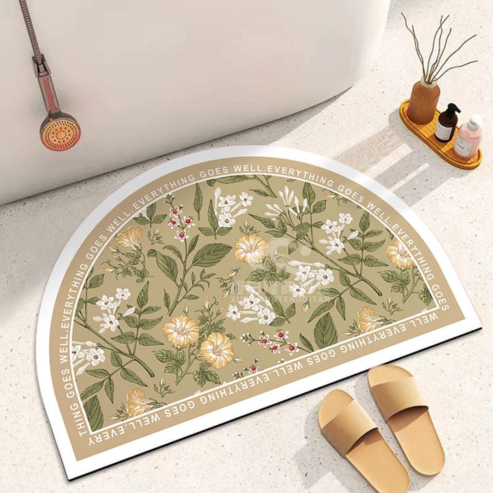 Decorative Half-Circle Bath Mat Kalsten