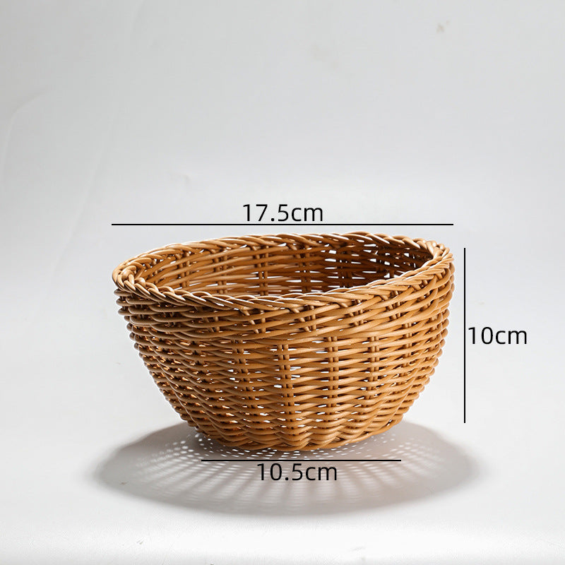 Handcrafted Round Wicker Serving Bowl Kalsten