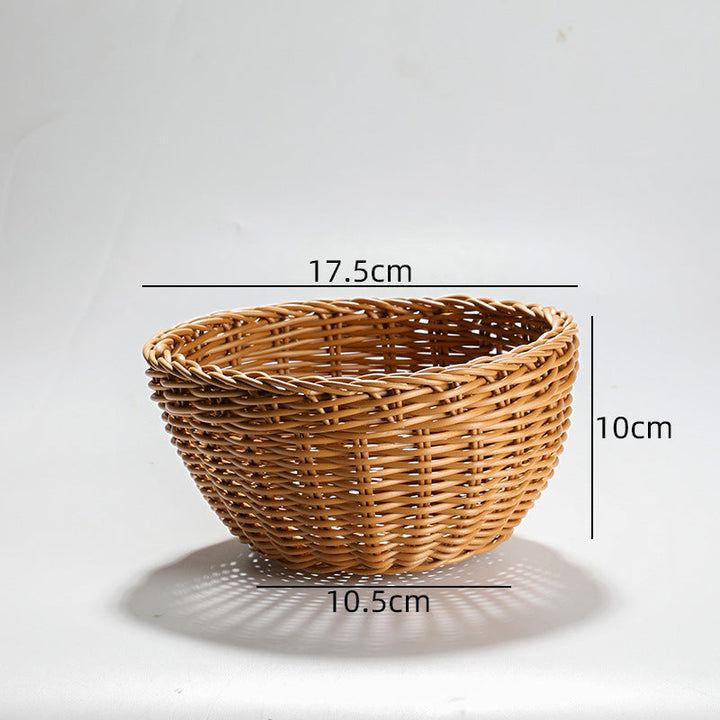 Handcrafted Round Wicker Serving Bowl Kalsten