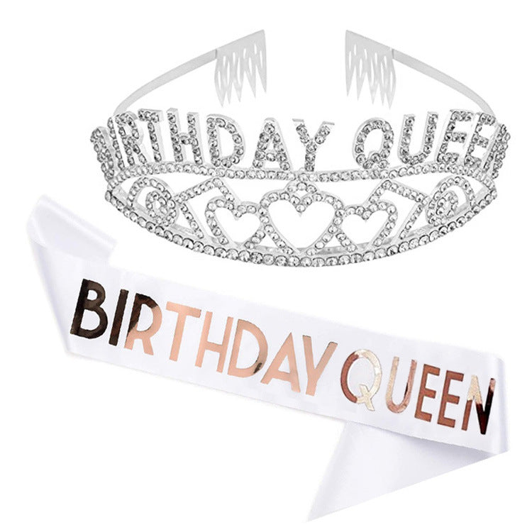 Women's Sparkling Tiara and Sash Set Kalsten