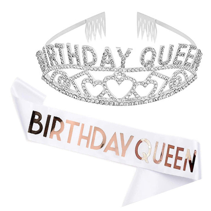 Women's Sparkling Tiara and Sash Set Kalsten