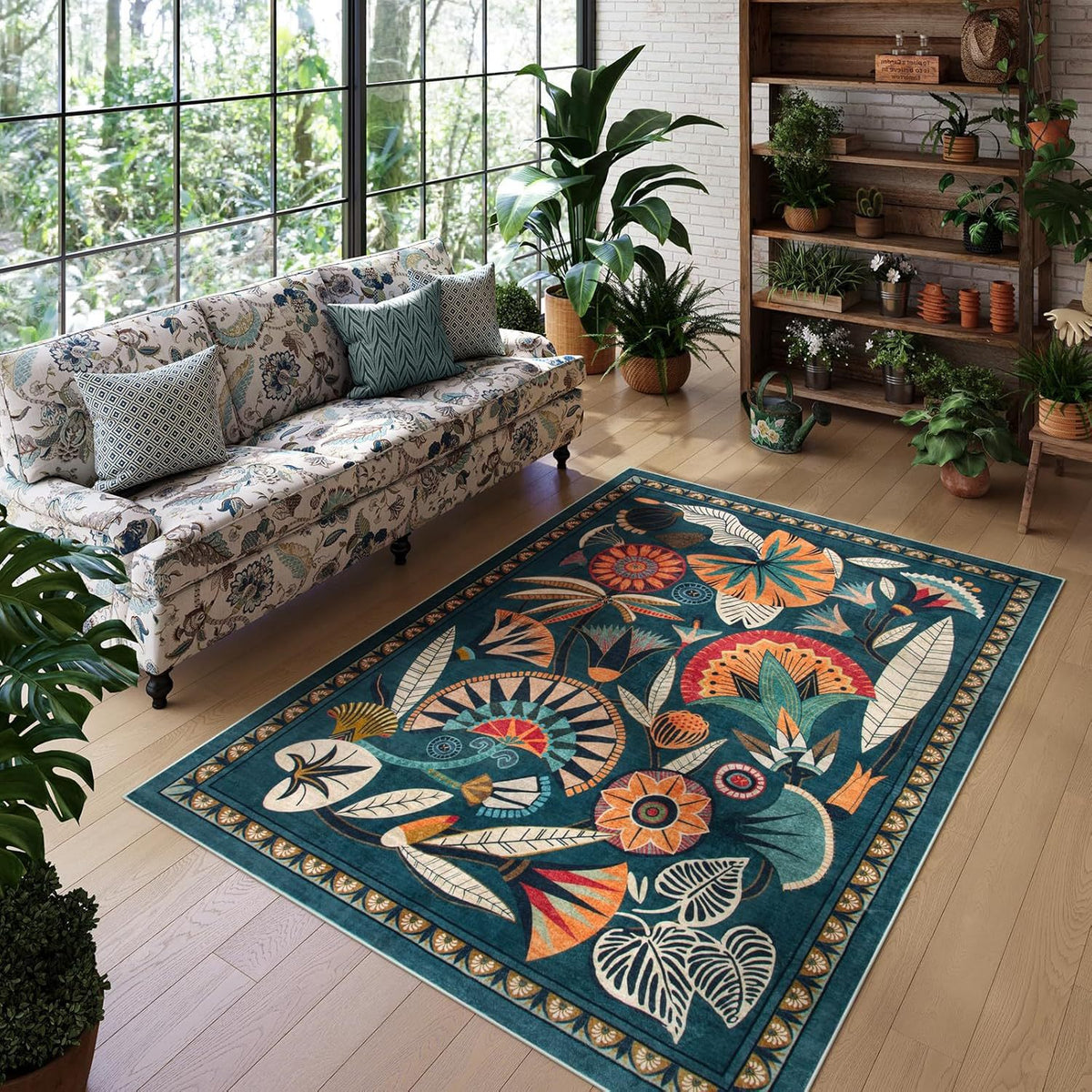 Floral Pattern Area Rug Acalora