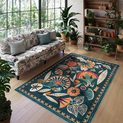 Floral Pattern Area Rug Acalora