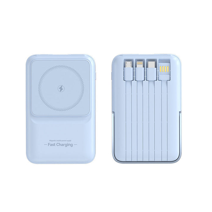 Portable power bank with magnetic charging technology and integrated cable management Kalsten