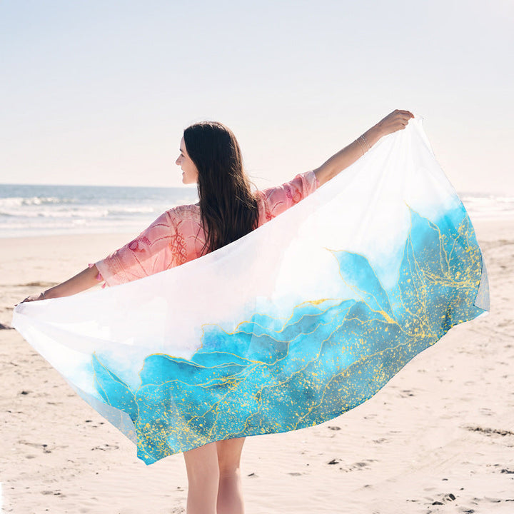 Light beach towel with creative jellyfish motif Kalsten