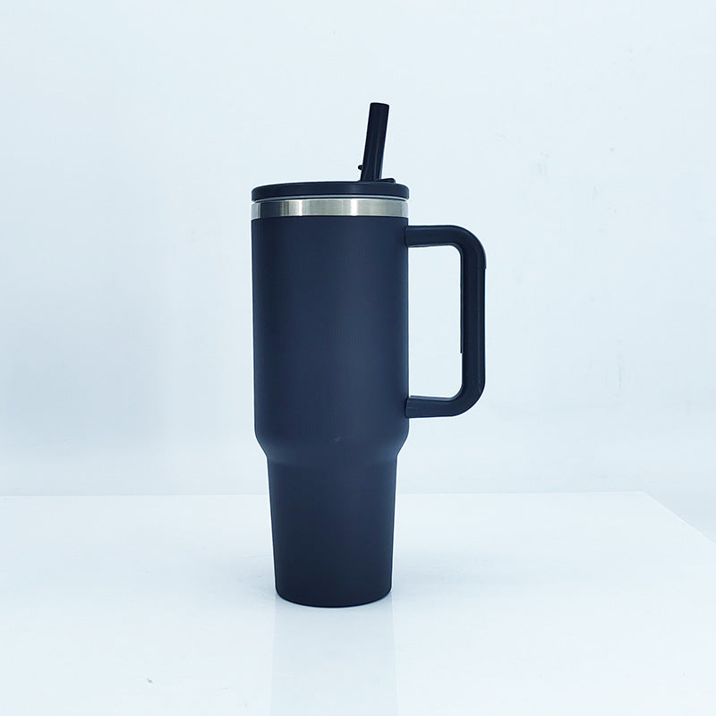 Women's insulated mug with sturdy handle and straw Kalsten