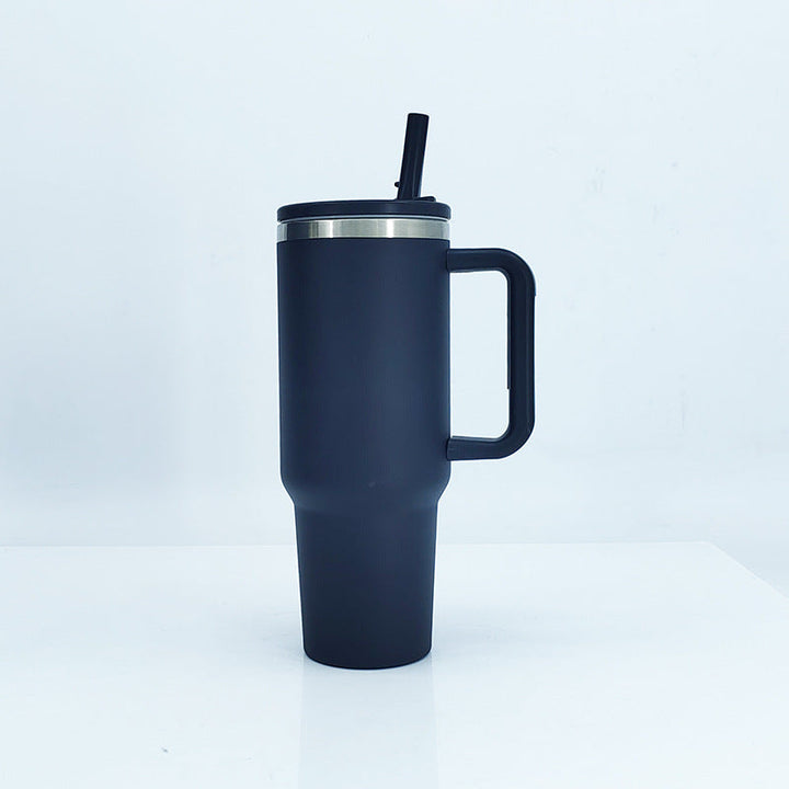 Women's insulated mug with sturdy handle and straw Kalsten