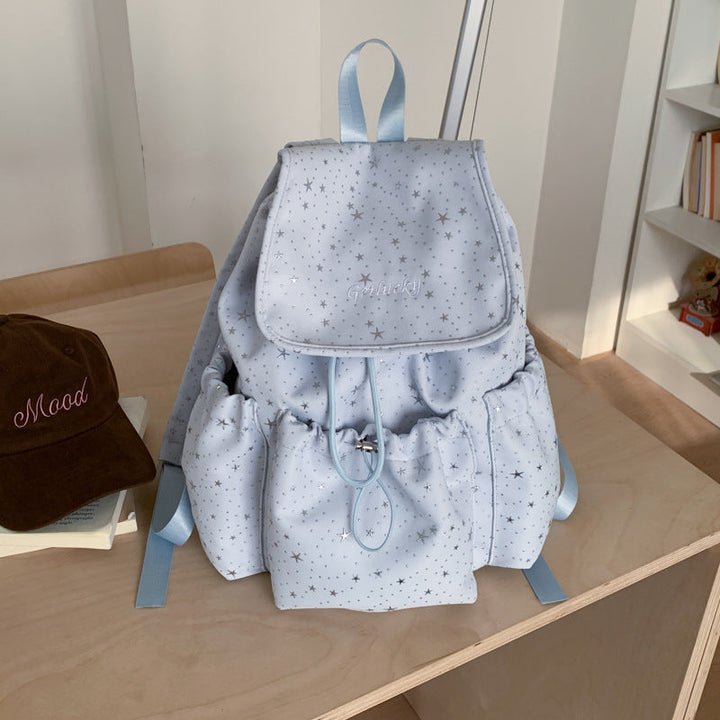 Lightweight Star-Patterned School Backpack