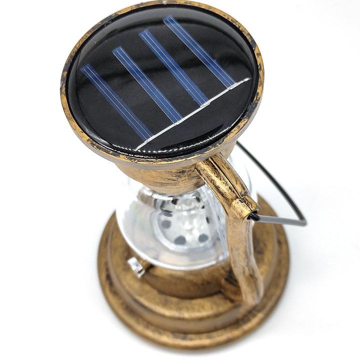 Antique-Style LED Hurricane Lantern With Flickering Flame Effect Glass Globe And Hanging Handle Portable Decorative Lamp Kalsten