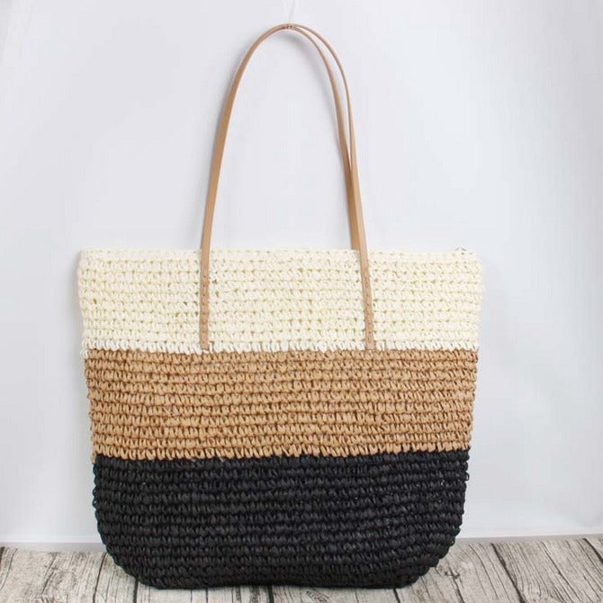 Large rattan shopping bag with sturdy handles Kalsten