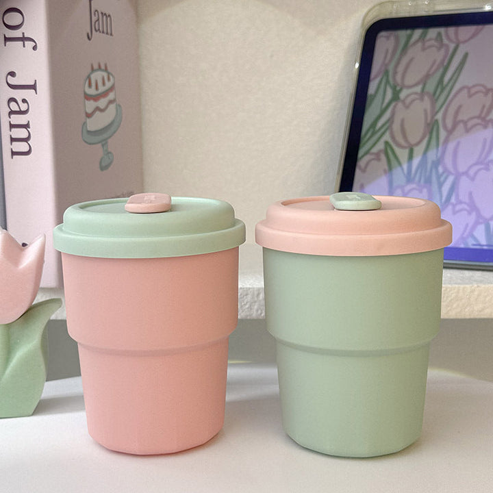 Women's Reusable Drinking Cup with Integrated Straw and Secure Closure Kalsten