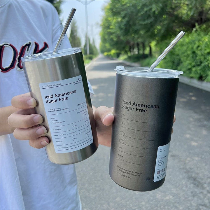Women's insulated cup with secure lid and practical straw Kalsten