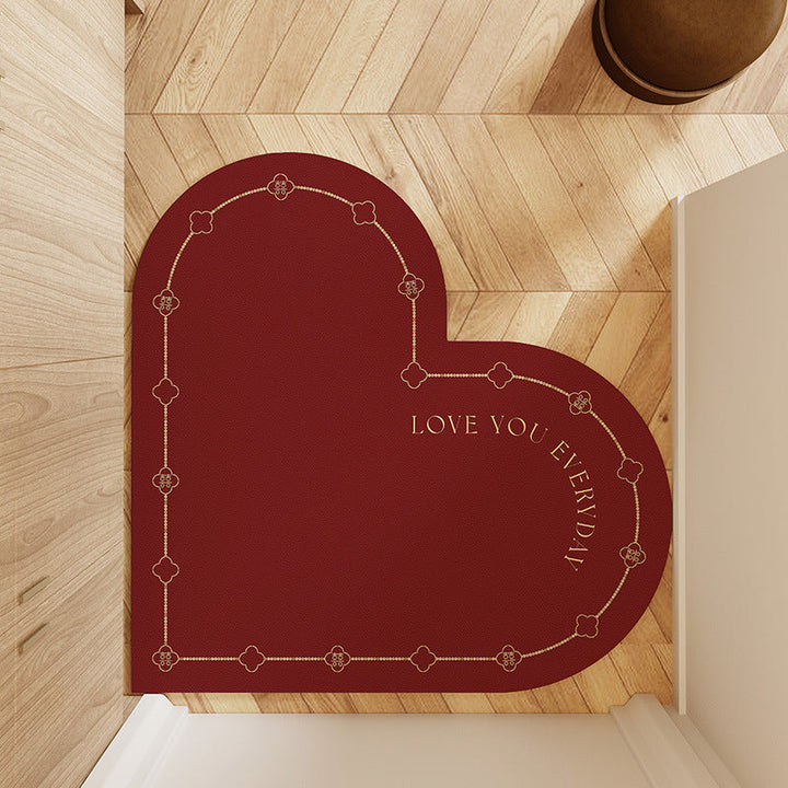 Heart-Shaped Non-Slip Area Mat Kalsten
