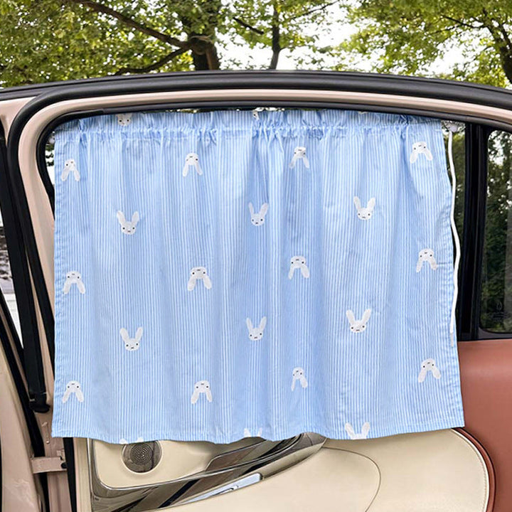 Unisex nan sun protection car curtain with elastic fastening strap and opaque cotton blend Kalsten