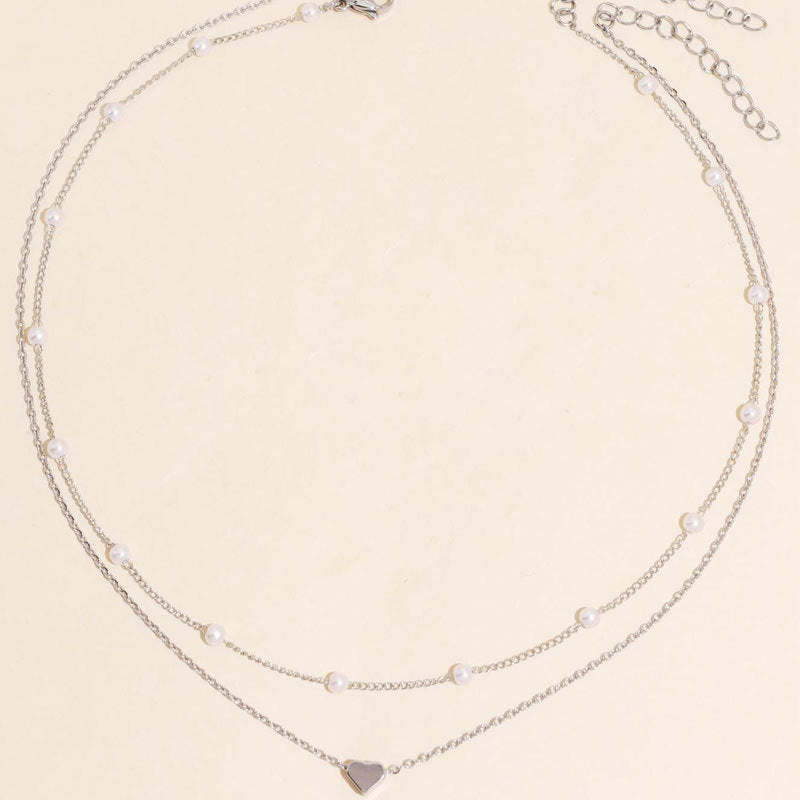 Double Layered Elegant Pearl Necklace Kalsten