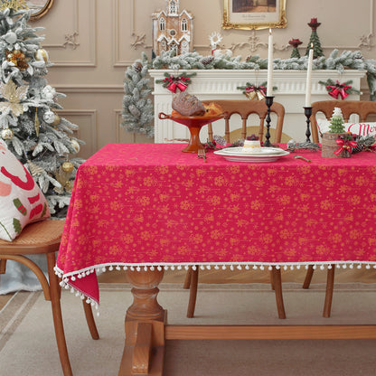 Festive Floral Print Table Cover
