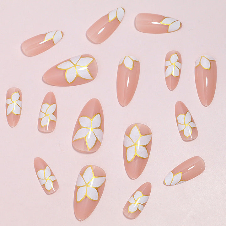 Elegant Floral-accented Press-On Nail Set Kalsten