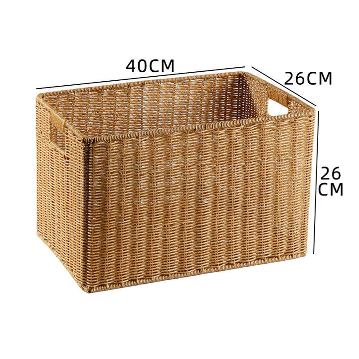 Handcrafted Rectangular Wicker Storage Bin Kalsten