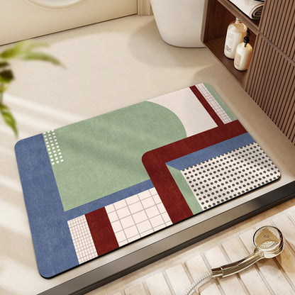 Abstract Geometric Pattern Bath Mat Acalora