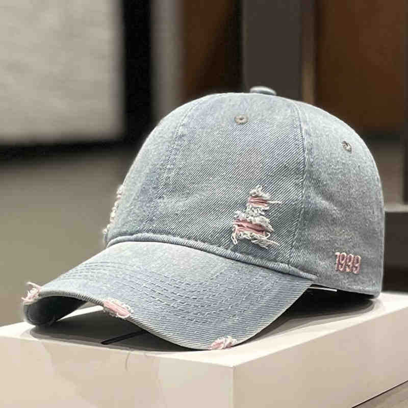 Unisex Distressed Denim Baseball Cap Kalsten