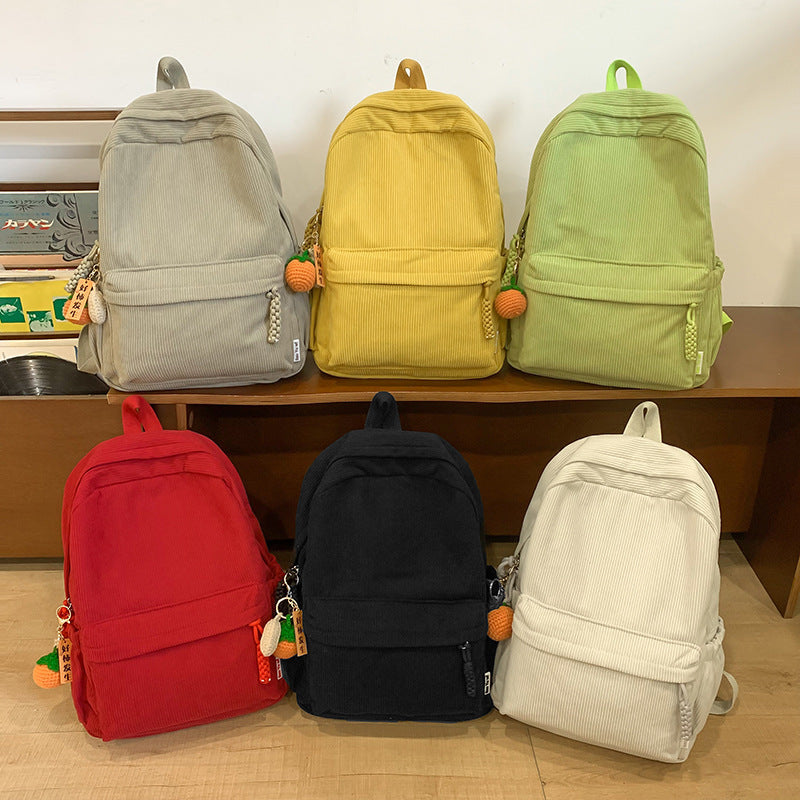 Textured Corduroy Laptop Backpack Kalsten