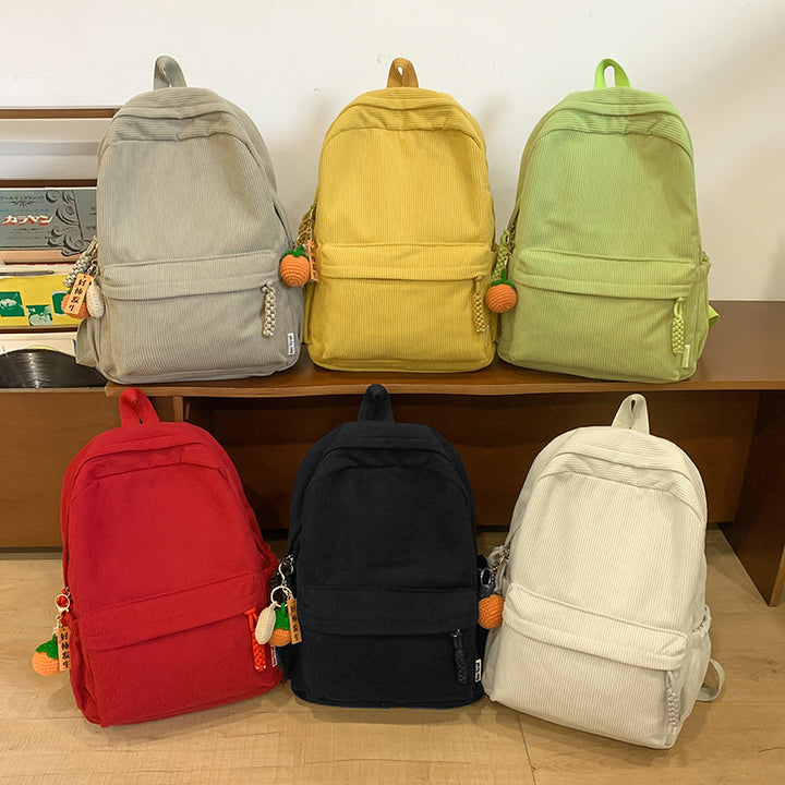 Textured Corduroy Laptop Backpack Kalsten