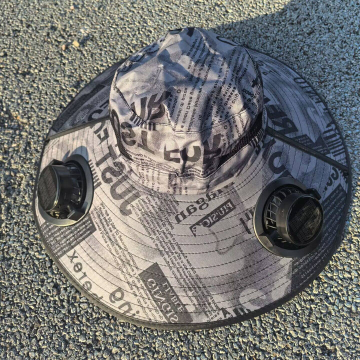 Ventilated sun hat with integrated solar fans and wide brim Kalsten