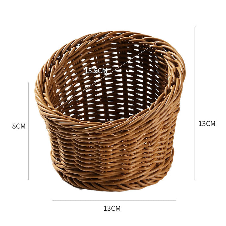 Handcrafted Round Wicker Serving Bowl Kalsten