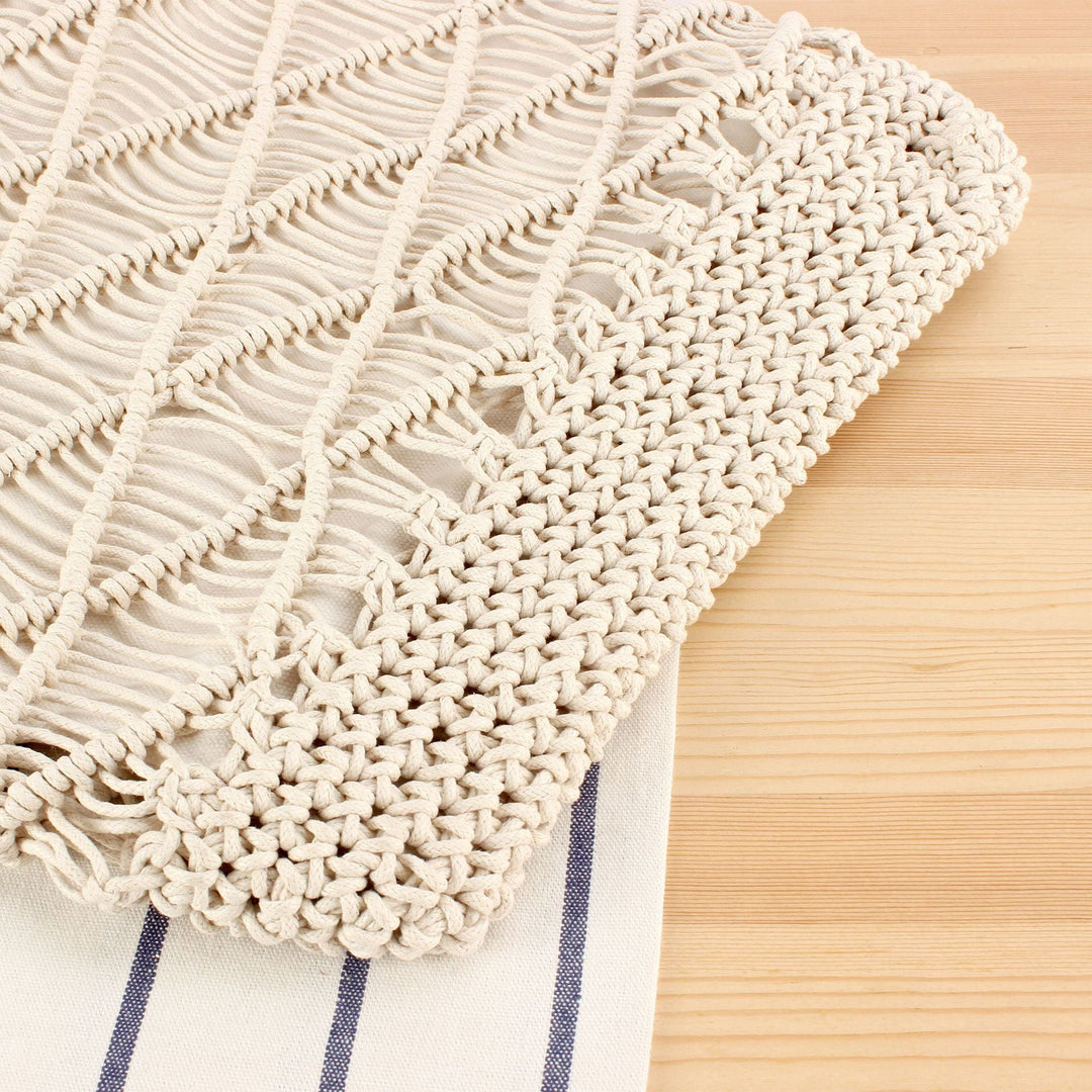 Macramé Tote Bag with Elegant Details Kalsten